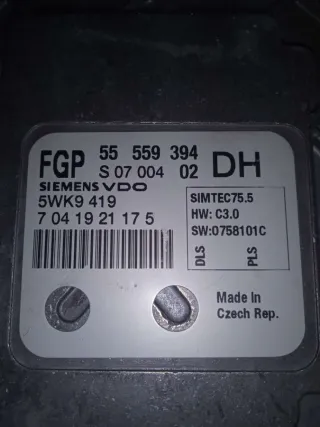 55559394,S0700402,5WK9419,7041921175 Блок управления двигателем Opel Astra H Арт J301076, вид 1