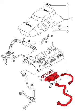  Патрубок вентиляции картера Audi A6 C6 (S6,RS6) Арт 148697405, вид 3