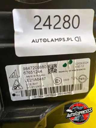 9847209880 Фара правая Opel Zafira Life Арт 20535390AR, вид 5