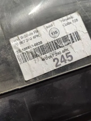 4F0867240 Обшивка стойки центральной правой (накладка) Audi A6 C6 (S6,RS6) Арт 93714070, вид 3