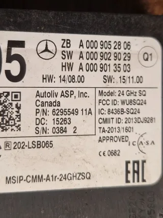 A0009052806,A0009058406,A0009054907 Радар Mercedes ML/GLE W166 Арт 94364570, вид 4
