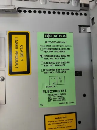 39050SEDE220M1 Магнитола Honda Accord 7 Арт 68843, вид 7