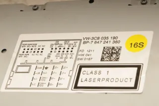3C8035190,7647241360 Магнитола Volkswagen Tiguan 1 Арт 3901-10893816, вид 2