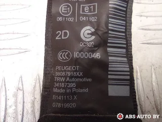 E1061102,98087918XX,34187395 Ремень безопасности задний правый Peugeot 308 2 Арт A28636_1, вид 4