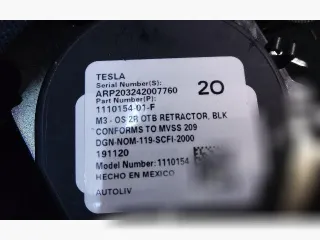 111015401F Ремень безопасности задний правый Tesla model 3 Арт 73396262, вид 3