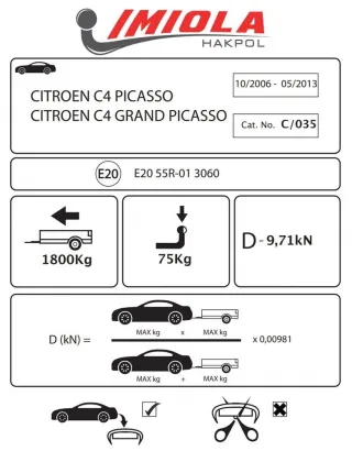  Фаркоп Citroen C4 Picasso 1 Арт C035, вид 4