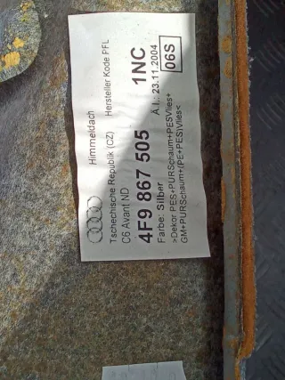 4F9867505 Потолок Audi A6 C6 (S6,RS6) Арт 97827510, вид 7