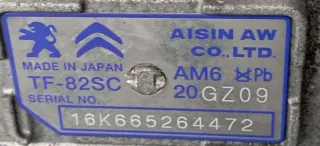 20GZ09, TF82SC Коробка передач автоматическая (АКПП) Peugeot Expert 3 Арт K2501122, вид 4