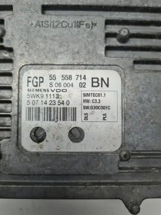 55558714, S0600402BN, 5WK91113, 5071423540 Блок управления двигателем Opel Vectra C  Арт 18412, вид 4