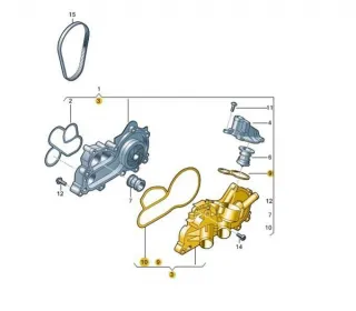 04E121116C, 04E121119C, 04E121119D, 04E121113C, 04E121121L Корпус термостата Volkswagen Polo Sedan 6 Арт 7197_20, вид 7