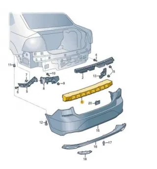  Бампер задний Volkswagen Polo Sedan 6 Арт 118332_4, вид 7