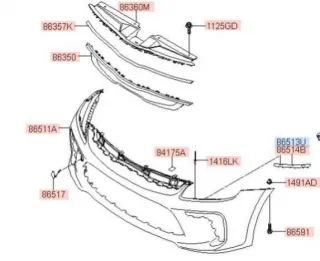 86553H0000 Кронштейн крепления бампера Kia Rio 4 Арт 2137, вид 2