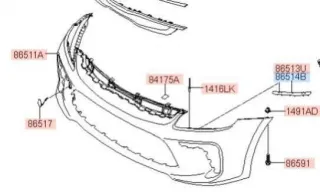 86554H0000 Кронштейн крепления бампера переднего Kia Rio 4 Арт 2138, вид 2