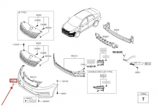  Заглушка (решетка) в бампер Kia Rio 3 Арт 122391_2, вид 4
