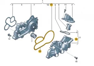 04E121119C, 04E121119 Прокладка водяного насаса Volkswagen Polo Sedan 6 Арт 120282_8, вид 2