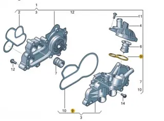04E121119D, 04E121119,  Корпус термостата Volkswagen Polo 6 Арт 120283_7, вид 2