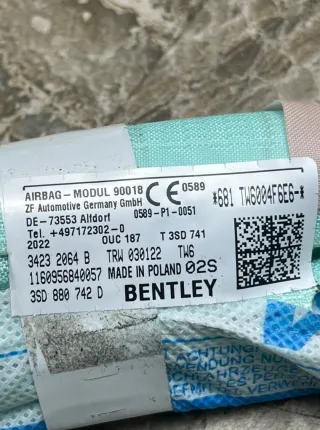 3sd880742d Подушка безопасности боковая(шторка) правая Bentley Continental 5 Арт 43242, вид 5